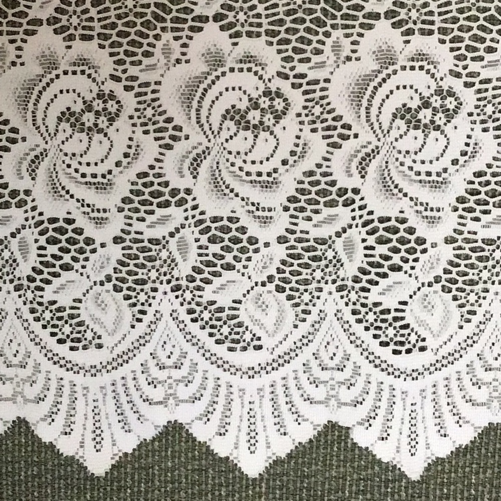 2 White Lace valances